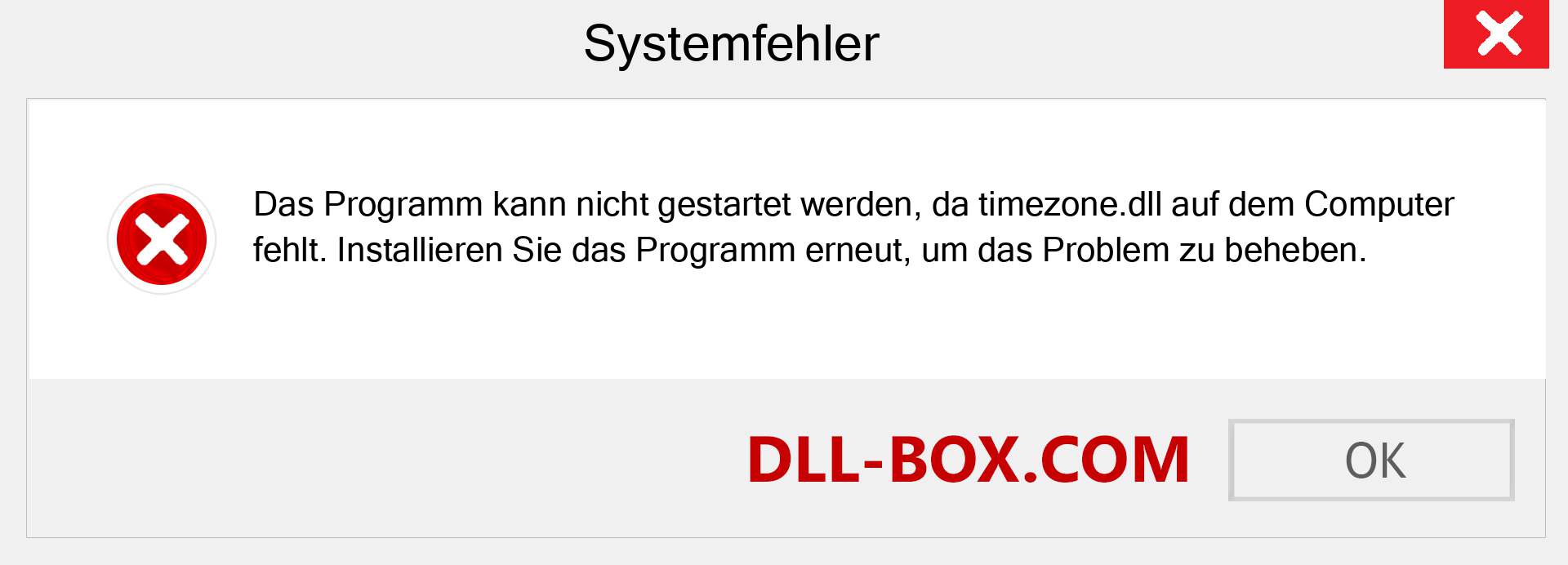 timezone.dll-Datei fehlt?. Download für Windows 7, 8, 10 - Fix timezone dll Missing Error unter Windows, Fotos, Bildern