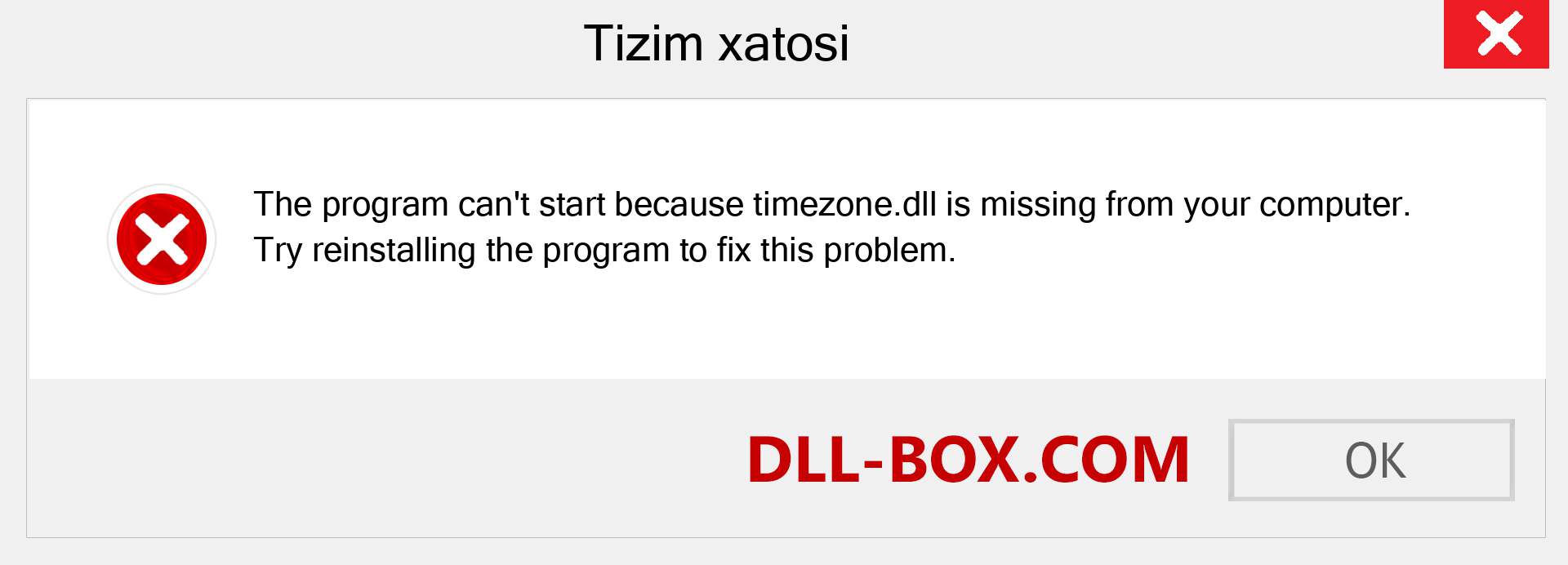 timezone.dll fayli yo'qolganmi?. Windows 7, 8, 10 uchun yuklab olish - Windowsda timezone dll etishmayotgan xatoni tuzating, rasmlar, rasmlar